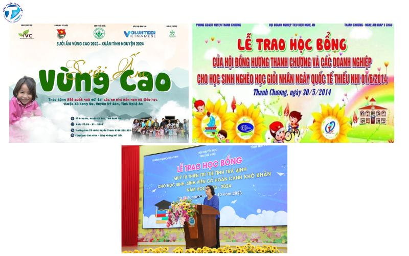 Backdrop từ thiện học bổng cho trường học